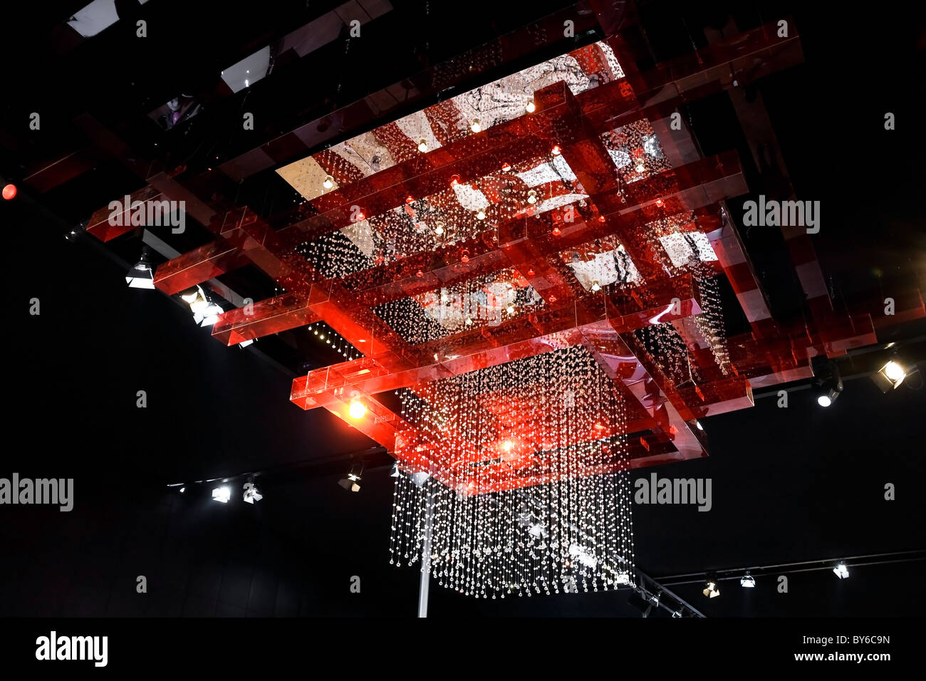 Luxury crystal chandelier in the hall Stock Photo Alamy