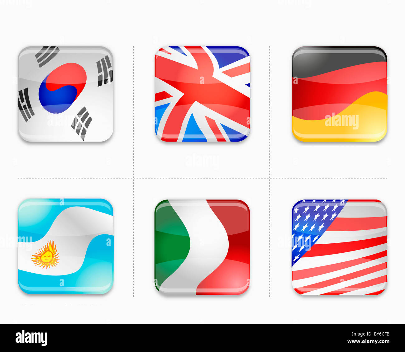 various country's national flags Stock Photo