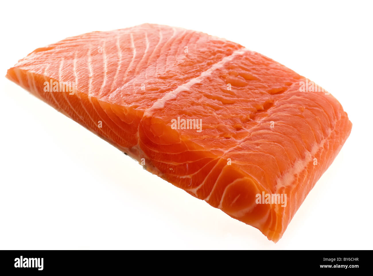 Salmon Fillet as closeup on white background Stock Photo - Alamy