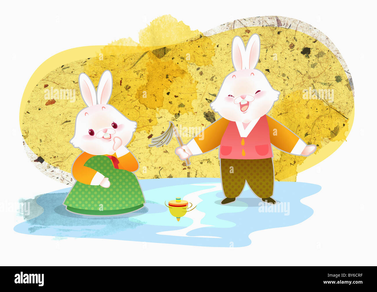 illustration in 2027 lunar year rabbits Stock Photo