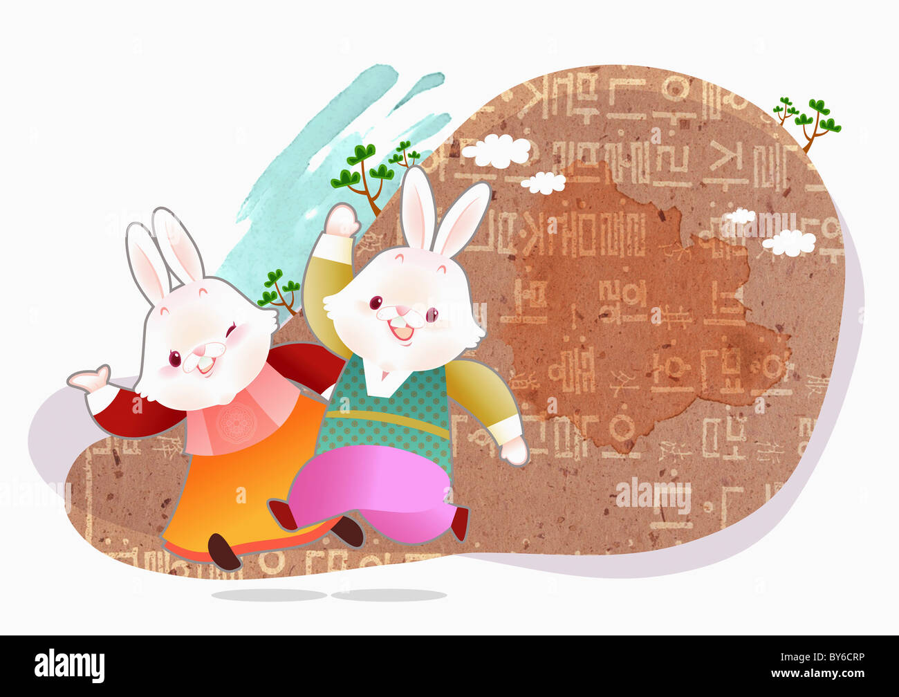illustration in 2029 lunar year rabbits Stock Photo Alamy