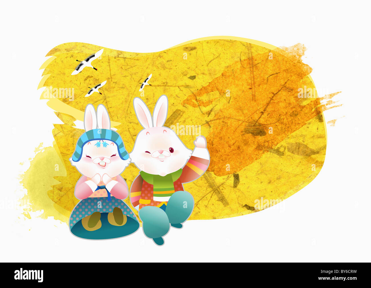 illustration in 2030 lunar year rabbits Stock Photo Alamy