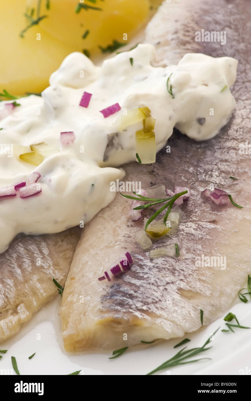 Herring with Potato Stock Photo Alamy