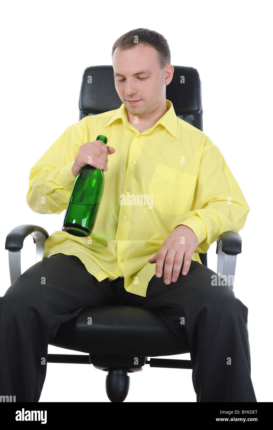 man drinking alcohol. Stock Photo