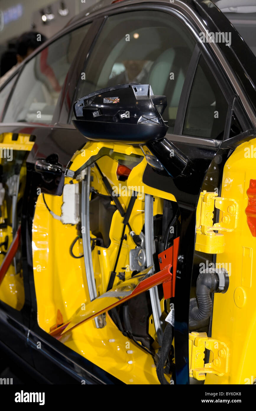 cut section of car doors safety bumper Stock Photo Alamy