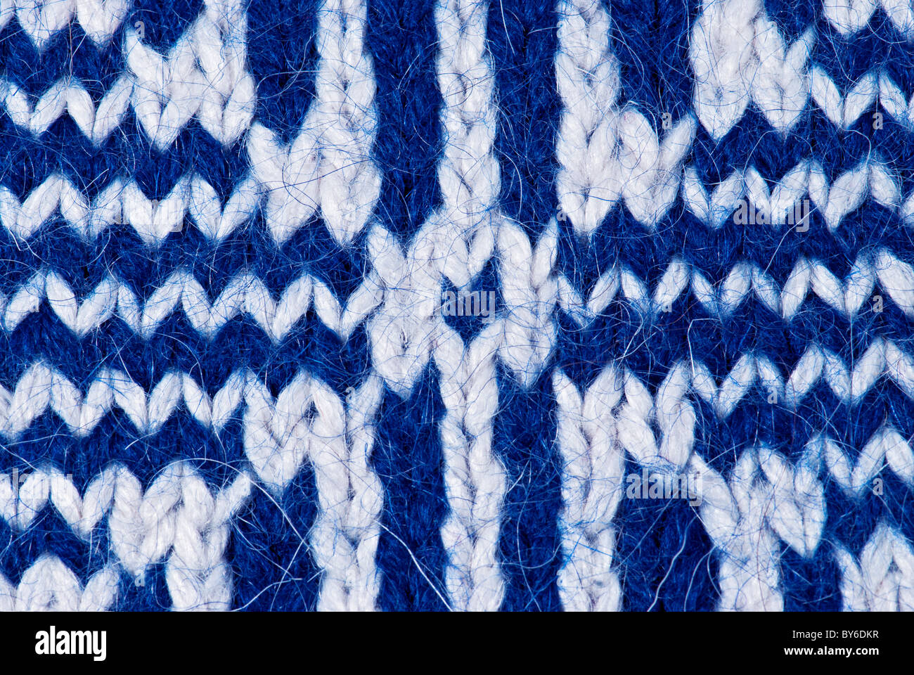 Knitting background of handmade woolen pattern Stock Photo