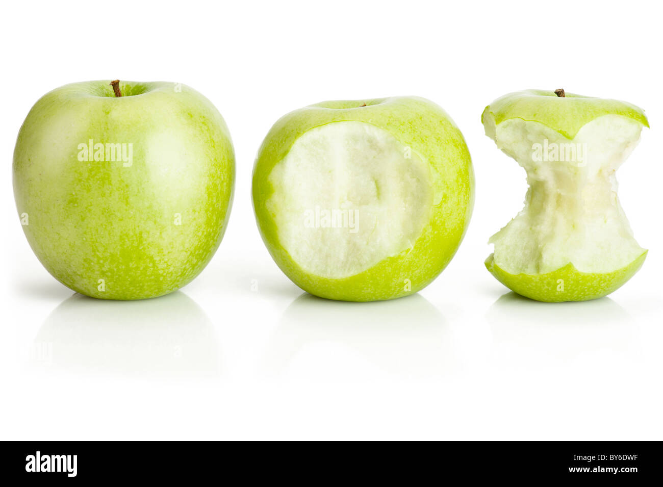 One Whole And Two Bited Green Apples Fruit On White Stock Photo Alamy One Whole And Two Bited Green Apples Fruit On White Stock Photo Alamy