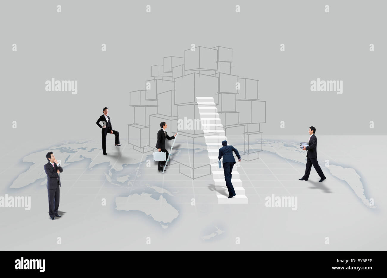 global business grows Stock Photo