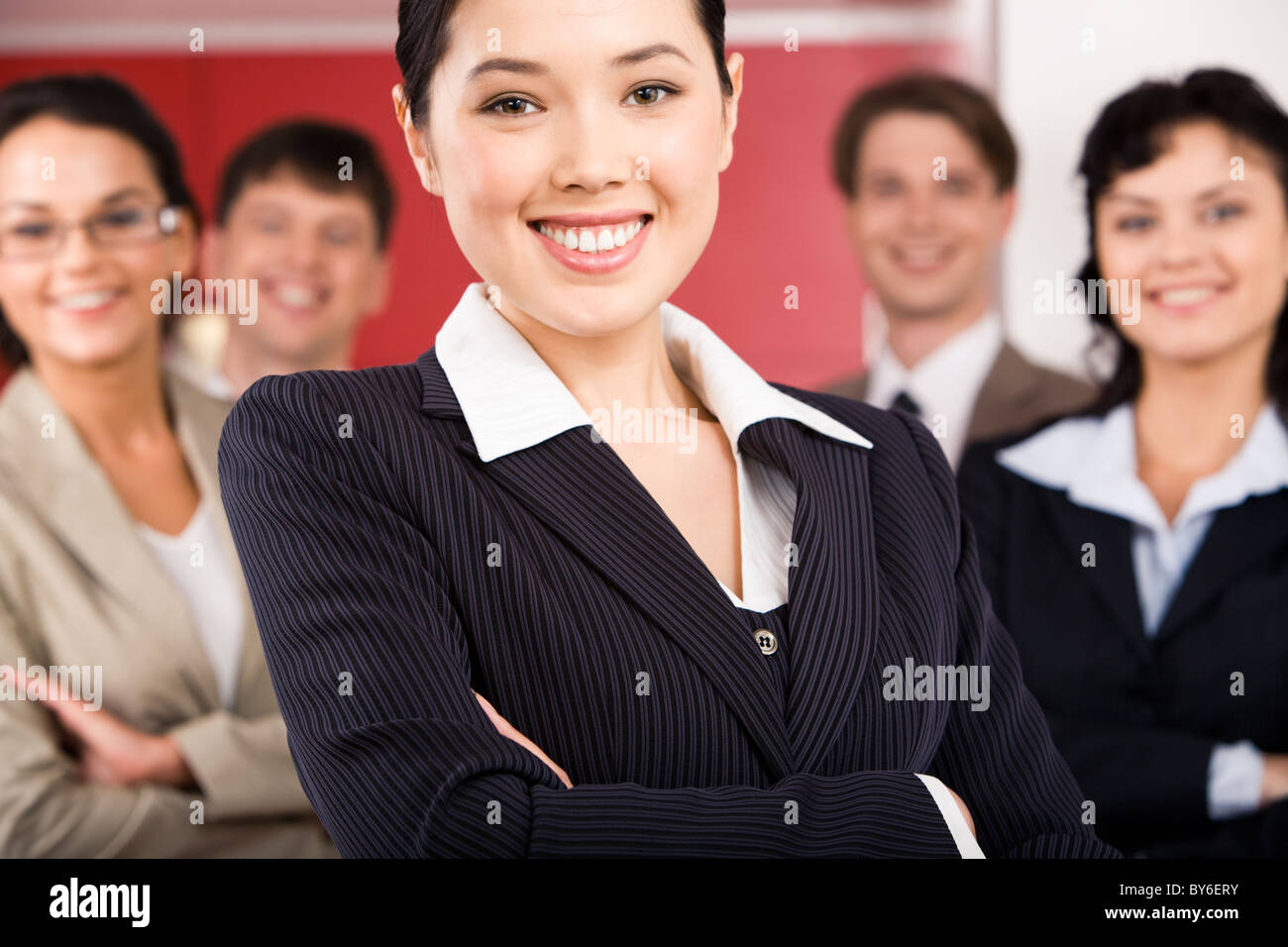 Cheerful business leader woman hi-res stock photography and images - Alamy
