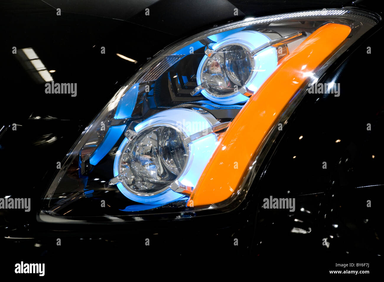 Front headlight of a modern car Stock Photo