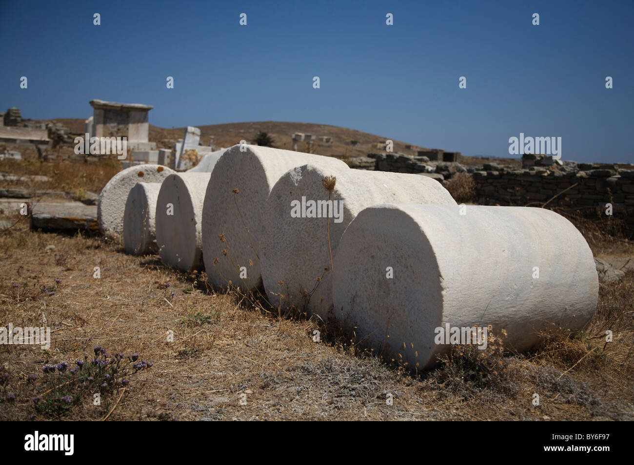 Delos,Mykonos,Greece,marble column Stock Photo