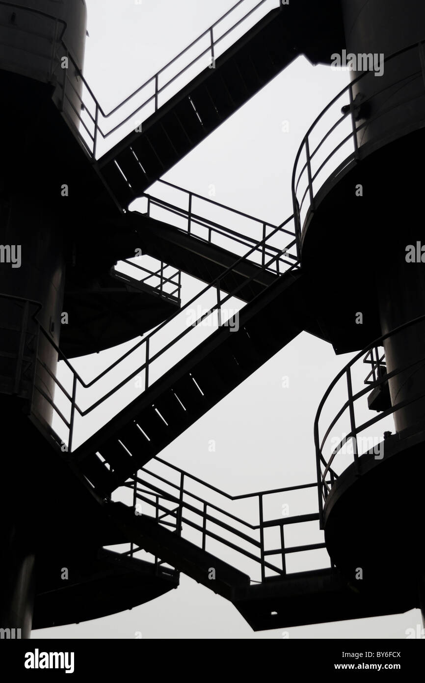 Of stairs to the skies black Stock Photo - Alamy