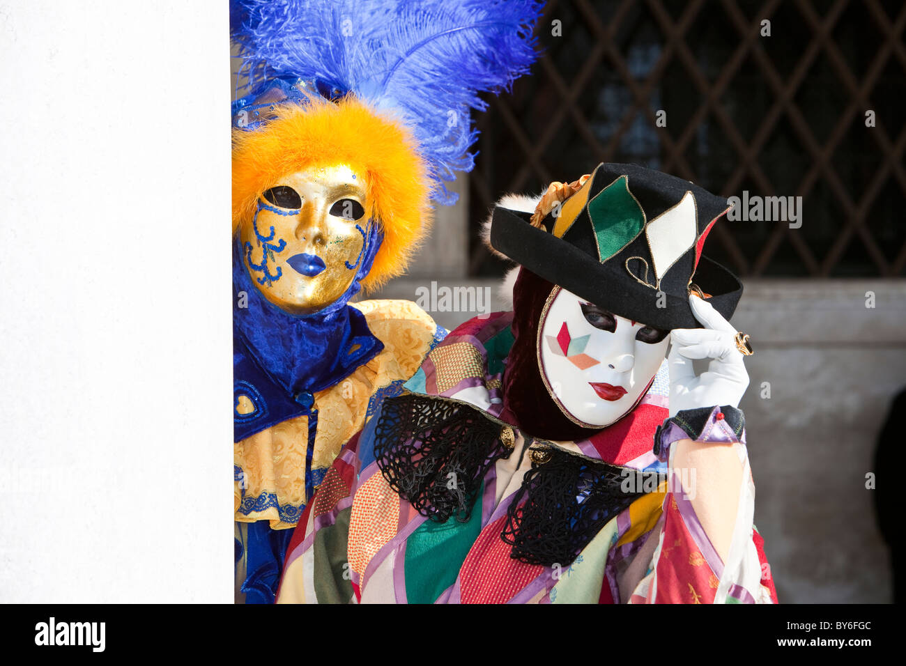 Two people in costume at the Venice Carnival, Italy Stock Photo - Alamy