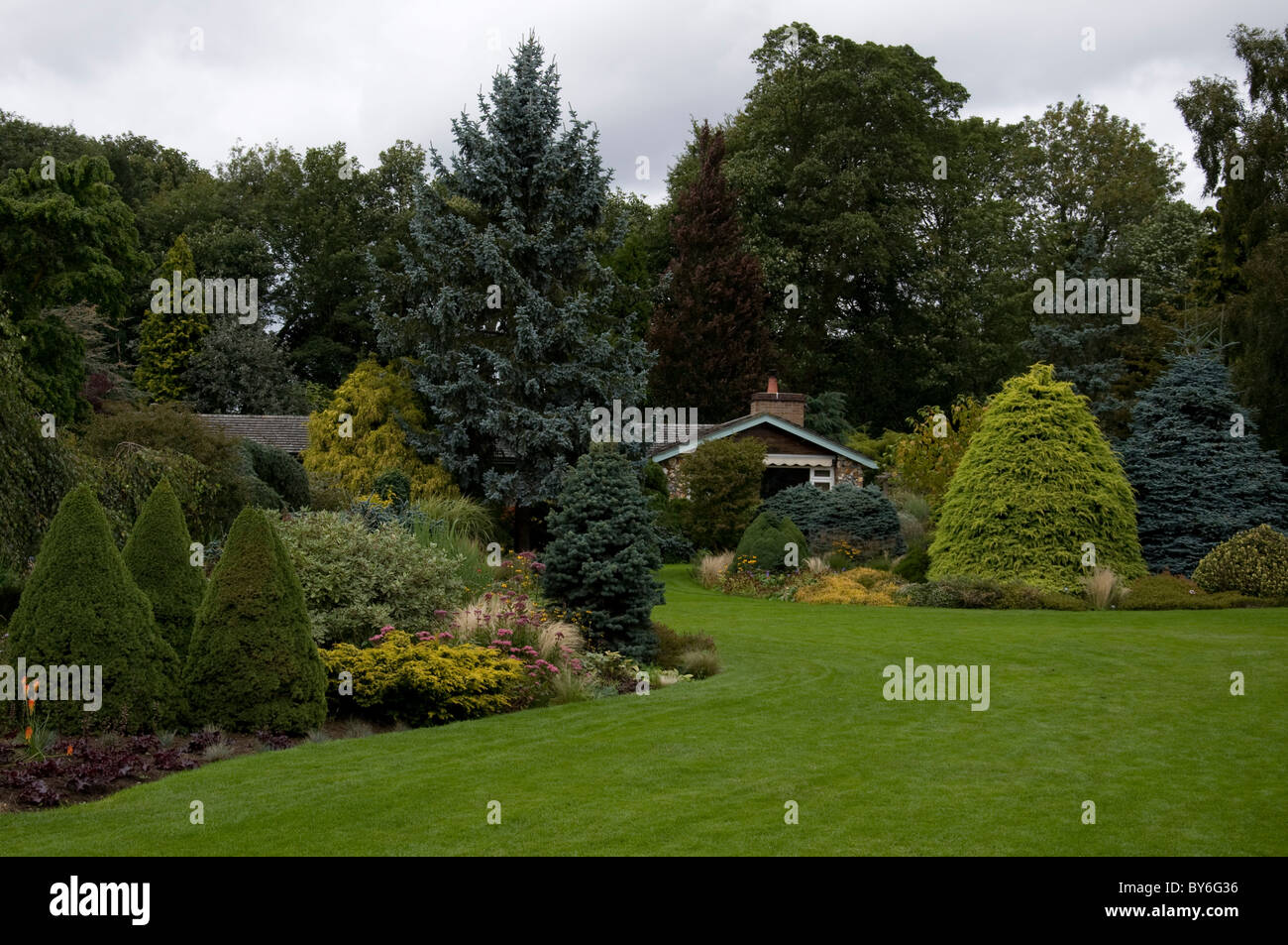 Part of Bressingham Gardens in Norfolk, England. Stock Photo