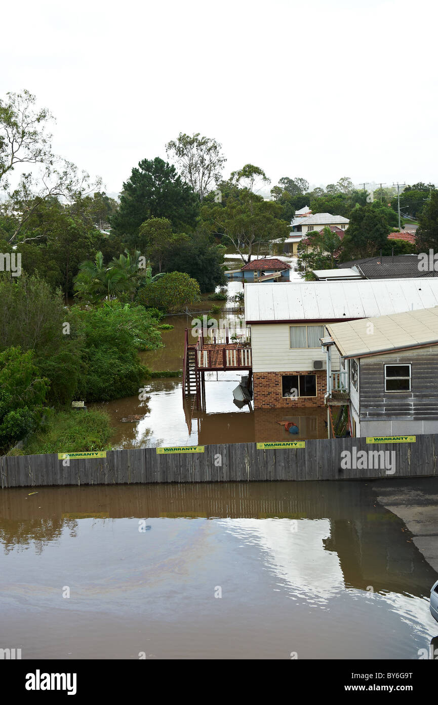 Brisbane floods 2011 at Rocklea Stock Photo