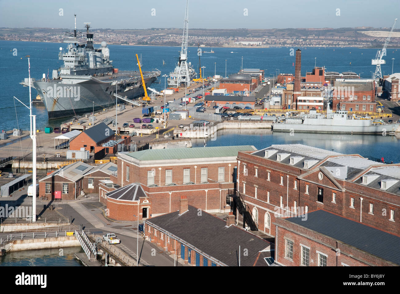 HMS Ark Royal in Portsmouth Docks Stock Photo