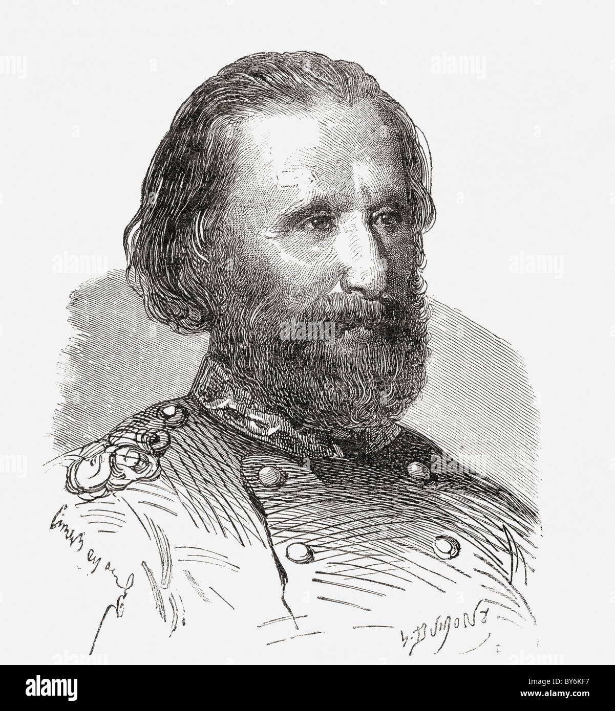 Giuseppe Garibaldi, 1807 to 1882. 19th century Italian military and political figure. Stock Photo