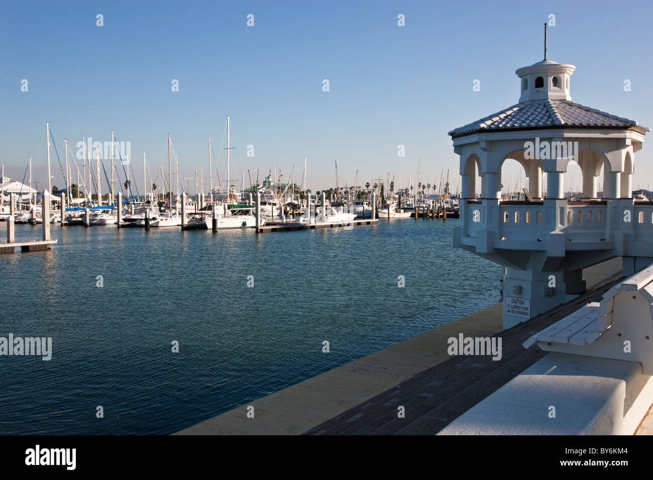 Municipal Marina, Corpus Christi Bay. Stock Photo