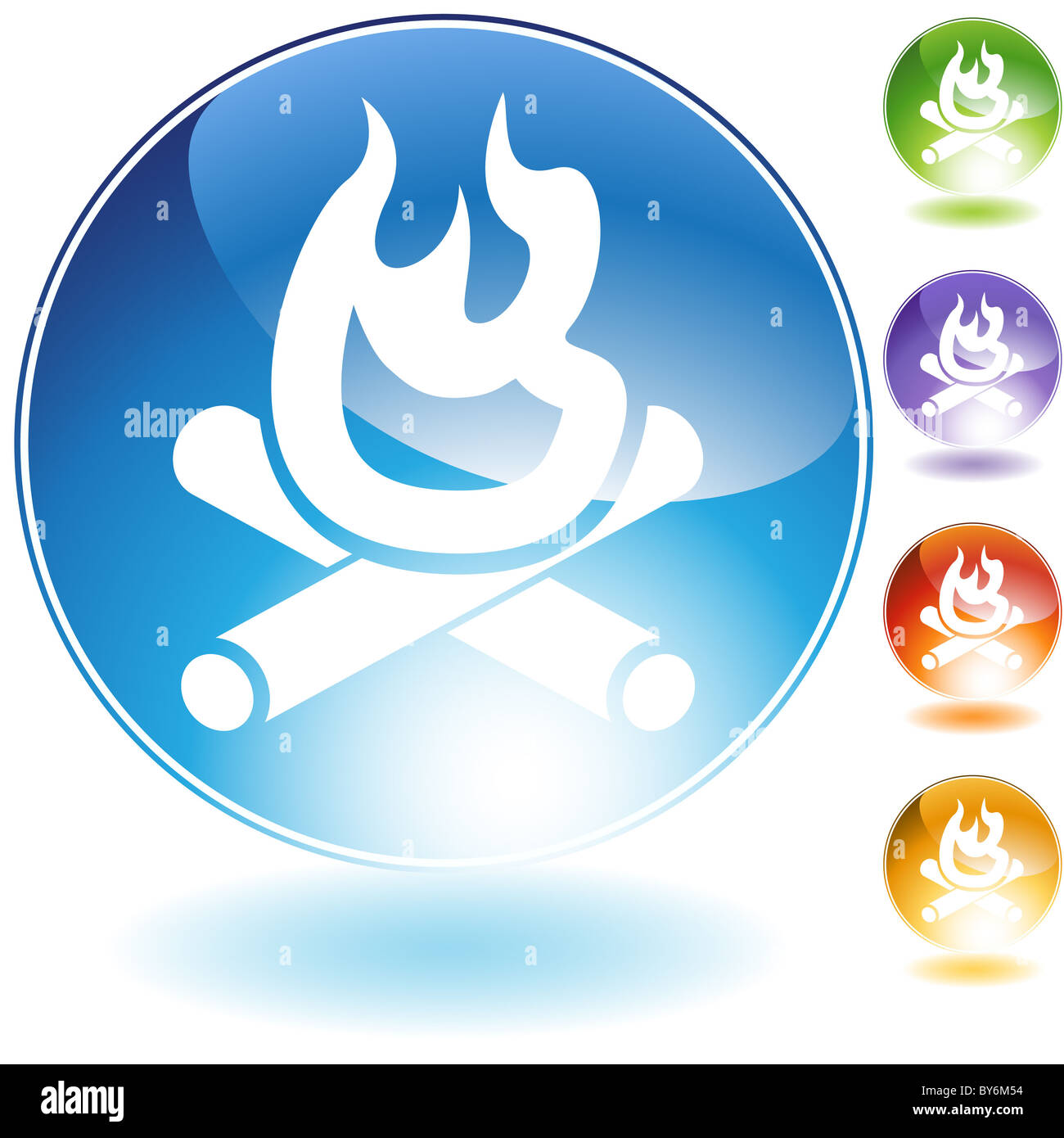 Campfire crystal icon isolated on a white background Stock Photo - Alamy