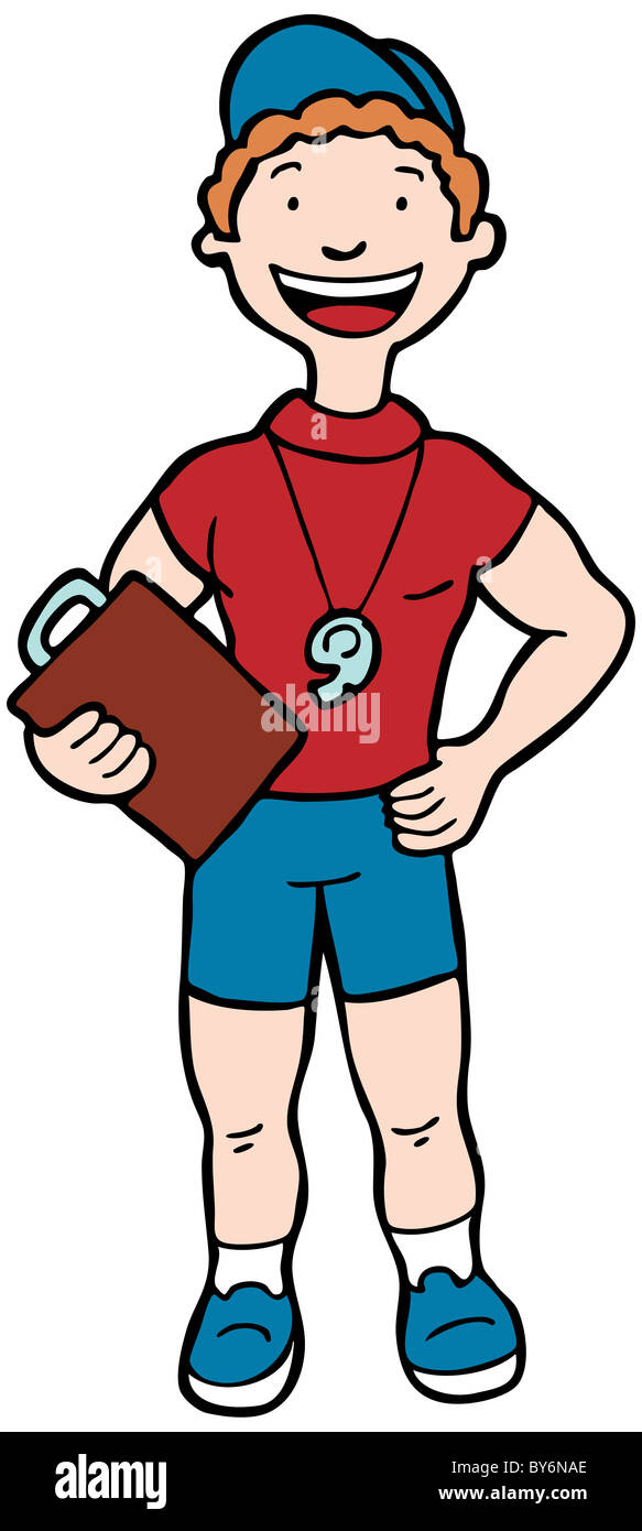 Cartoon image of a professional coach / trainer Stock Photo - Alamy