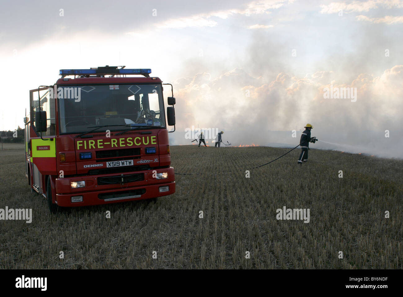 Summer field fire in Essex Stock Photo Alamy