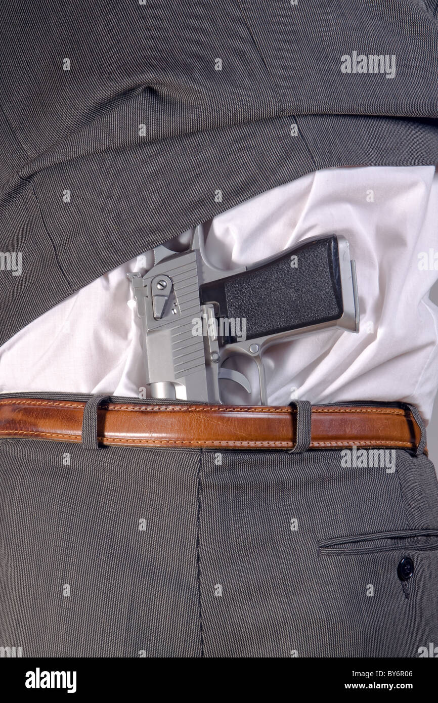 gun in pants Stock Photo Alamy