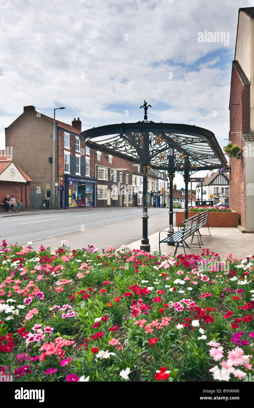 Floral display in town at Barton on Humber, Humberside Stock Photo