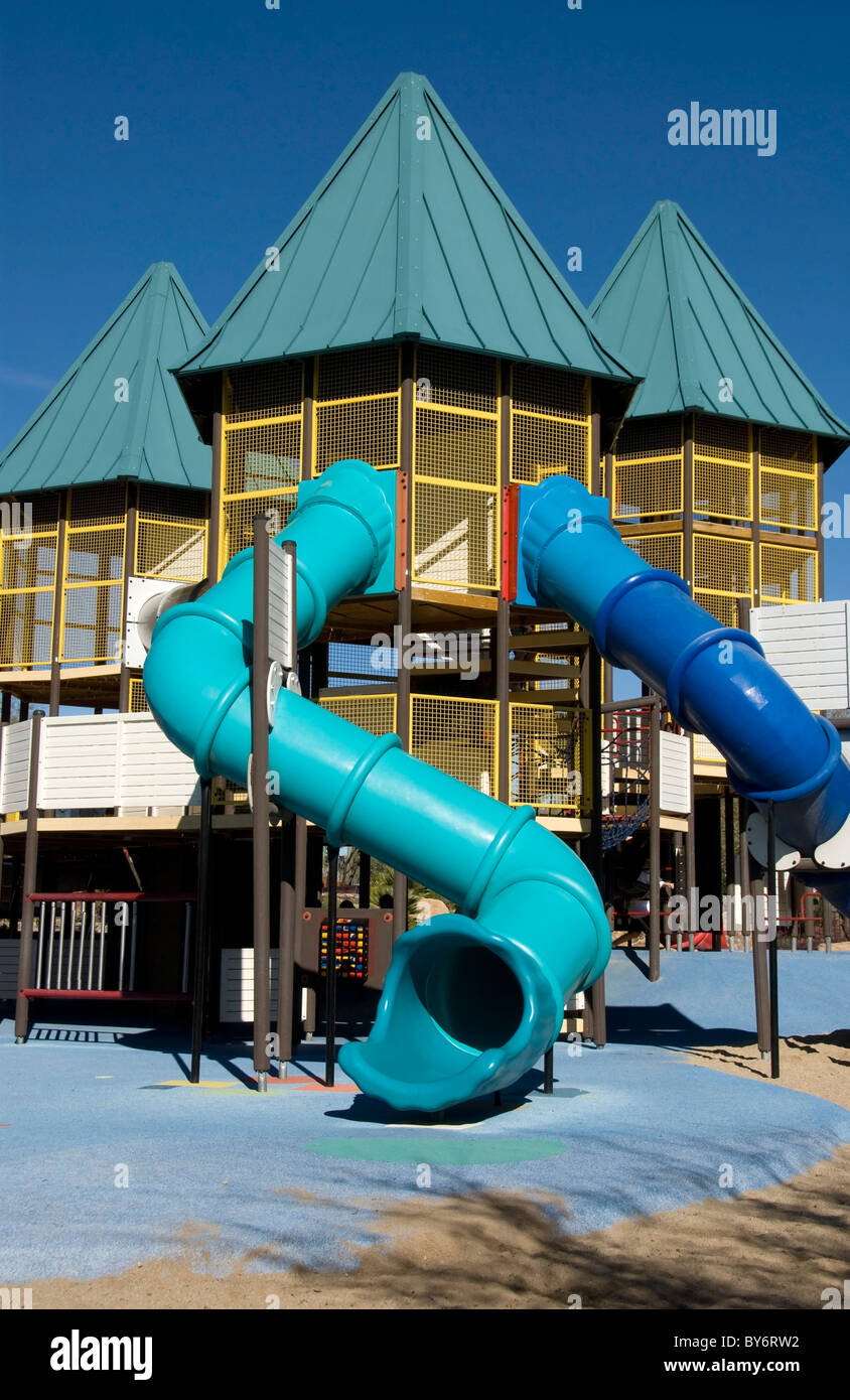 Children's Adventure Playground in Anthem Park, Arizona.  Anthem Arizona is a suburb of Phoenix, Arizona. Stock Photo