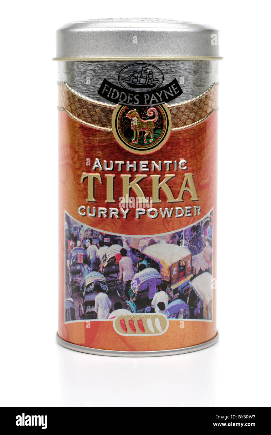 Container of Fiddes Payne authentic Tikka curry powder Stock Photo Alamy