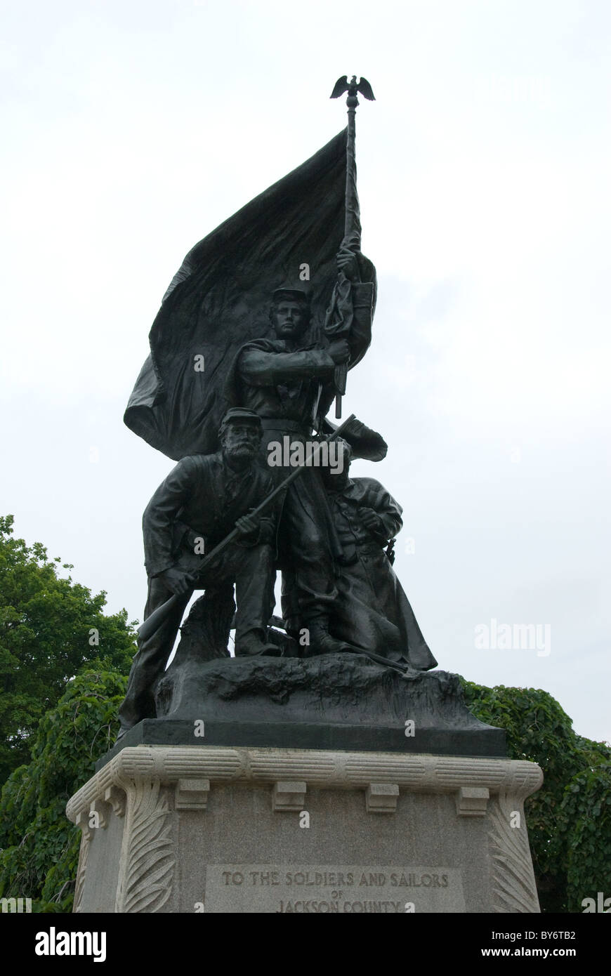 Soldiers and Sailors Memorial Statue in Withington Park; Jackson ...