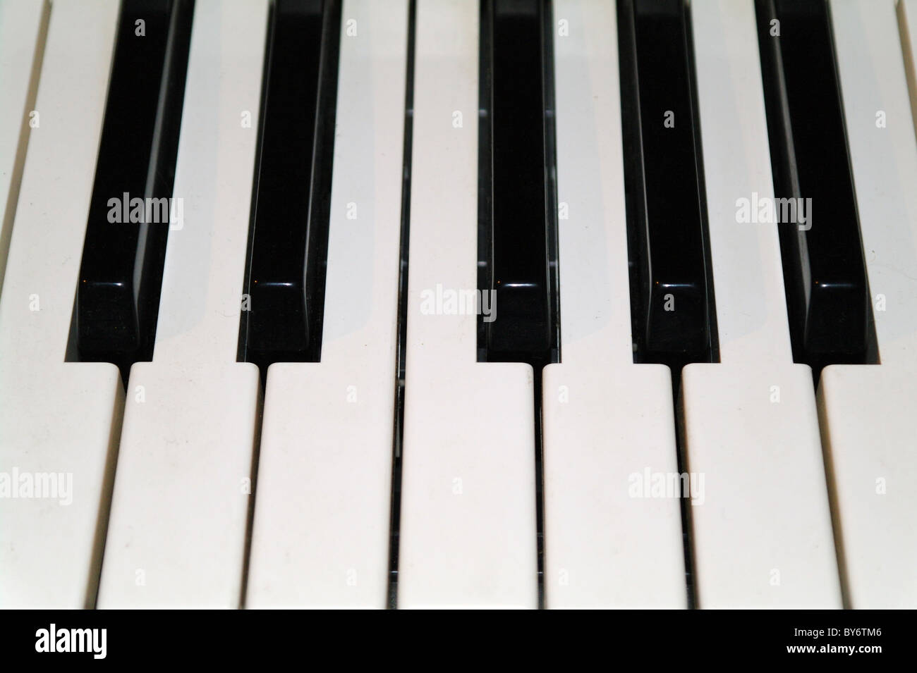 The keyboard synthesizer close up. Stock Photo