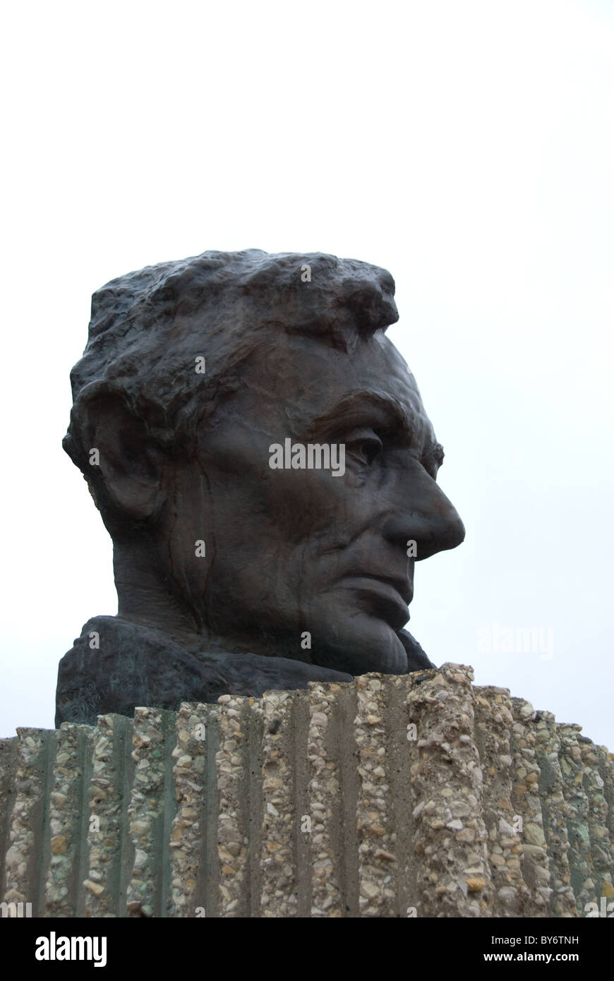 Abe Lincoln Bust; Peoria Heights Illinois USA Stock Photo