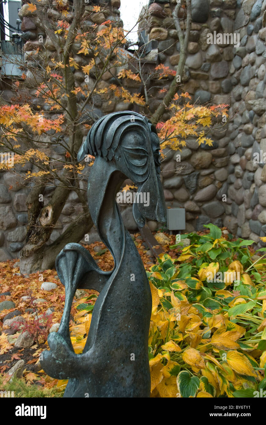 Sculpture in Tower Park; Village of Peoria Heights Illinois USA Stock