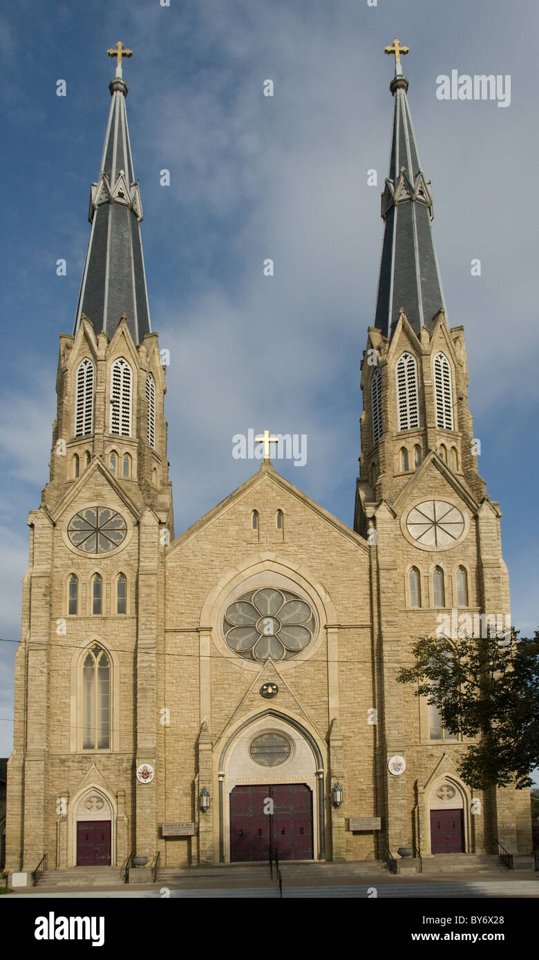 Cathedral of St Mary of the immaculate Conception; Peoria, Illinois USA Stock Photo
