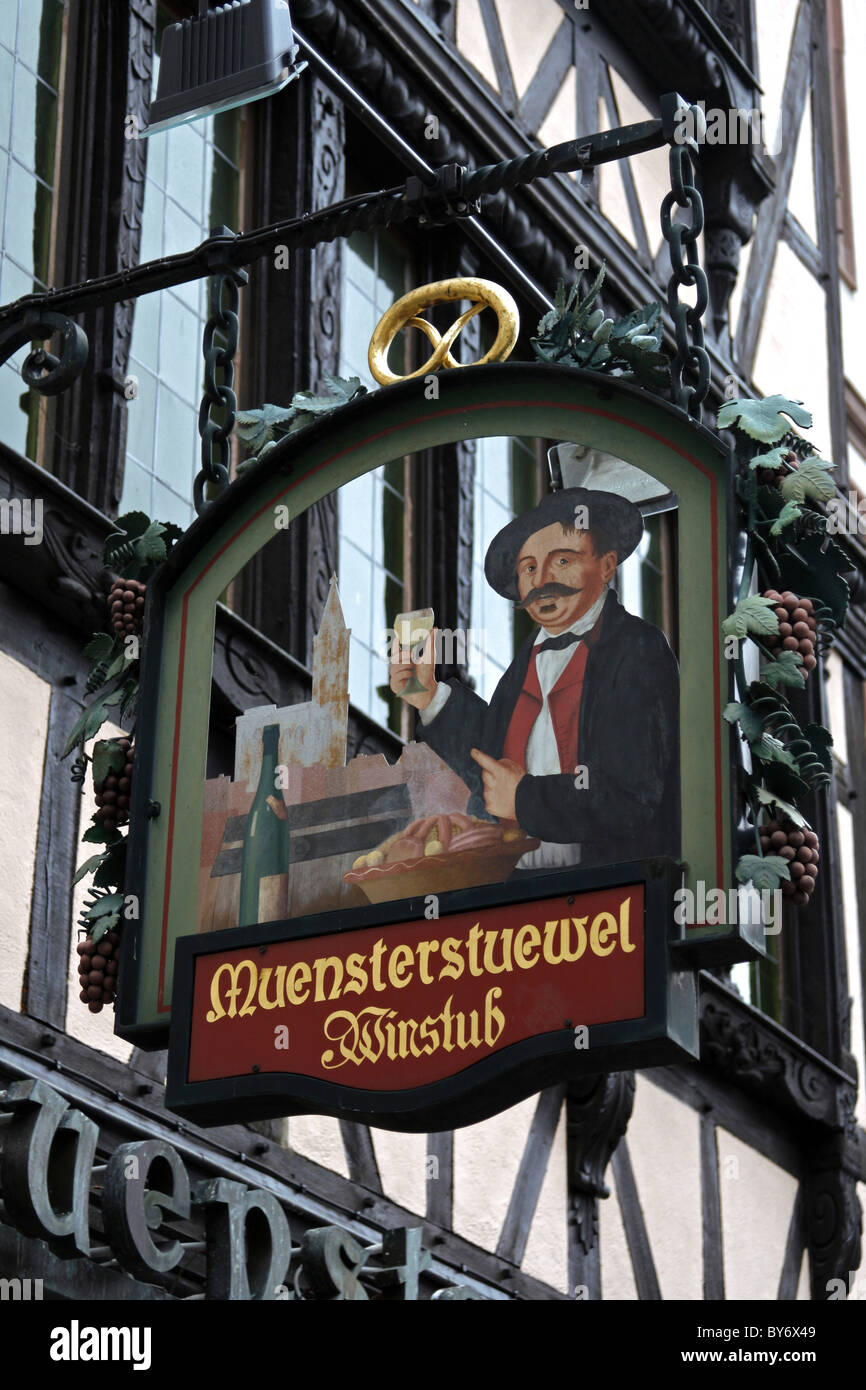France Alsace Strasbourg street scene shop signs restaurant cafe sign