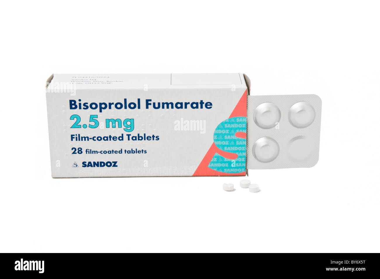Bisoprolol Fumarate, a beta-blocker type drug for the treatment of hypertension (high blood pressure) Stock Photo