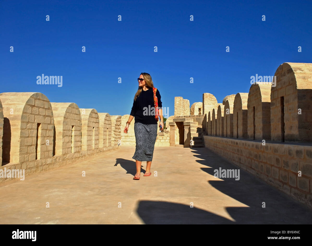 Tourist in the ribat in Sousse, Tunisia Stock Photo