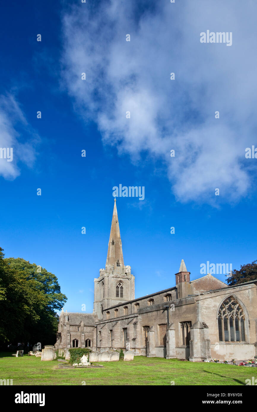 St Leonards church in Levrington on a bright summers day close to the town of Wisbech in Cambridgeshire Stock Photo