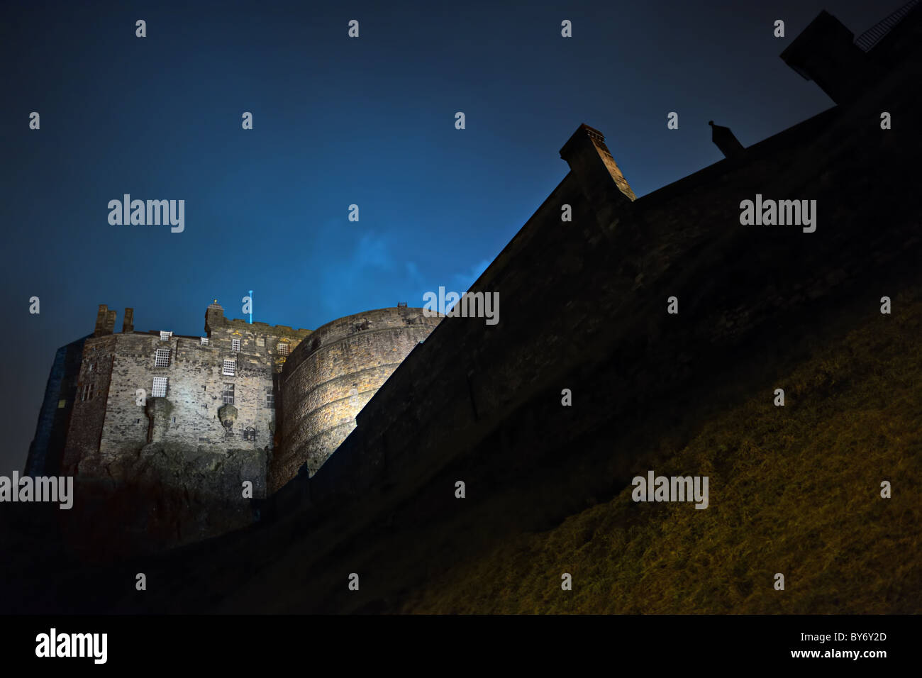 Edinburgh Castle, Scotland, UK, Europe, at nightfall Stock Photo