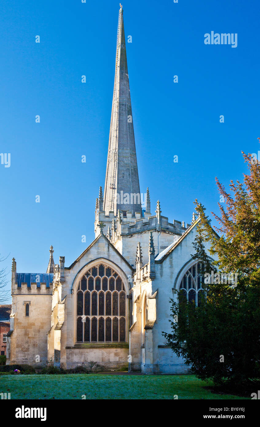 The perpendicular church of St James in the typical English provincial county town of Trowbridge, Wiltshire, England, UK Stock Photo