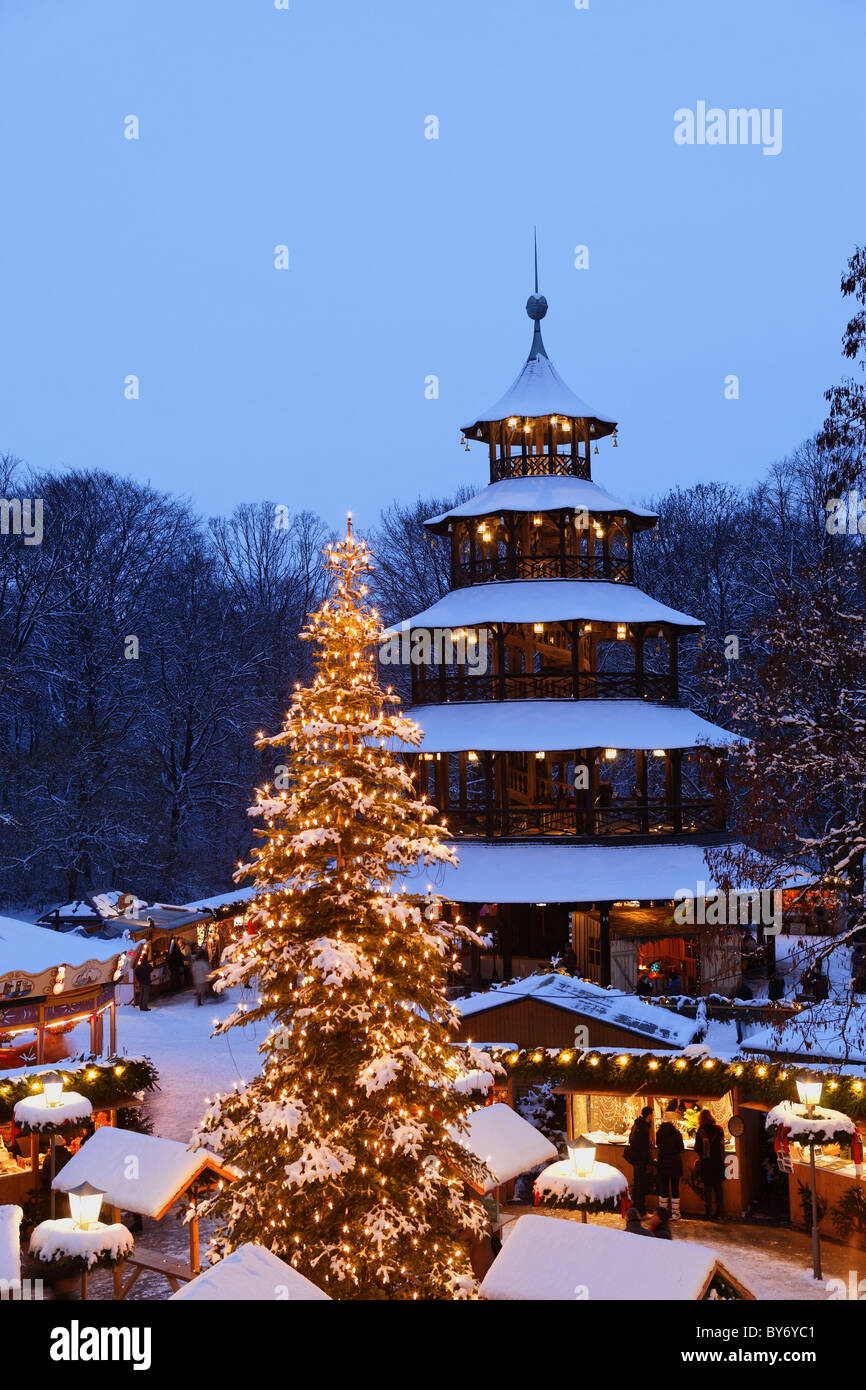 Christmas Market At The Chinesischer Turm Englischer Garten