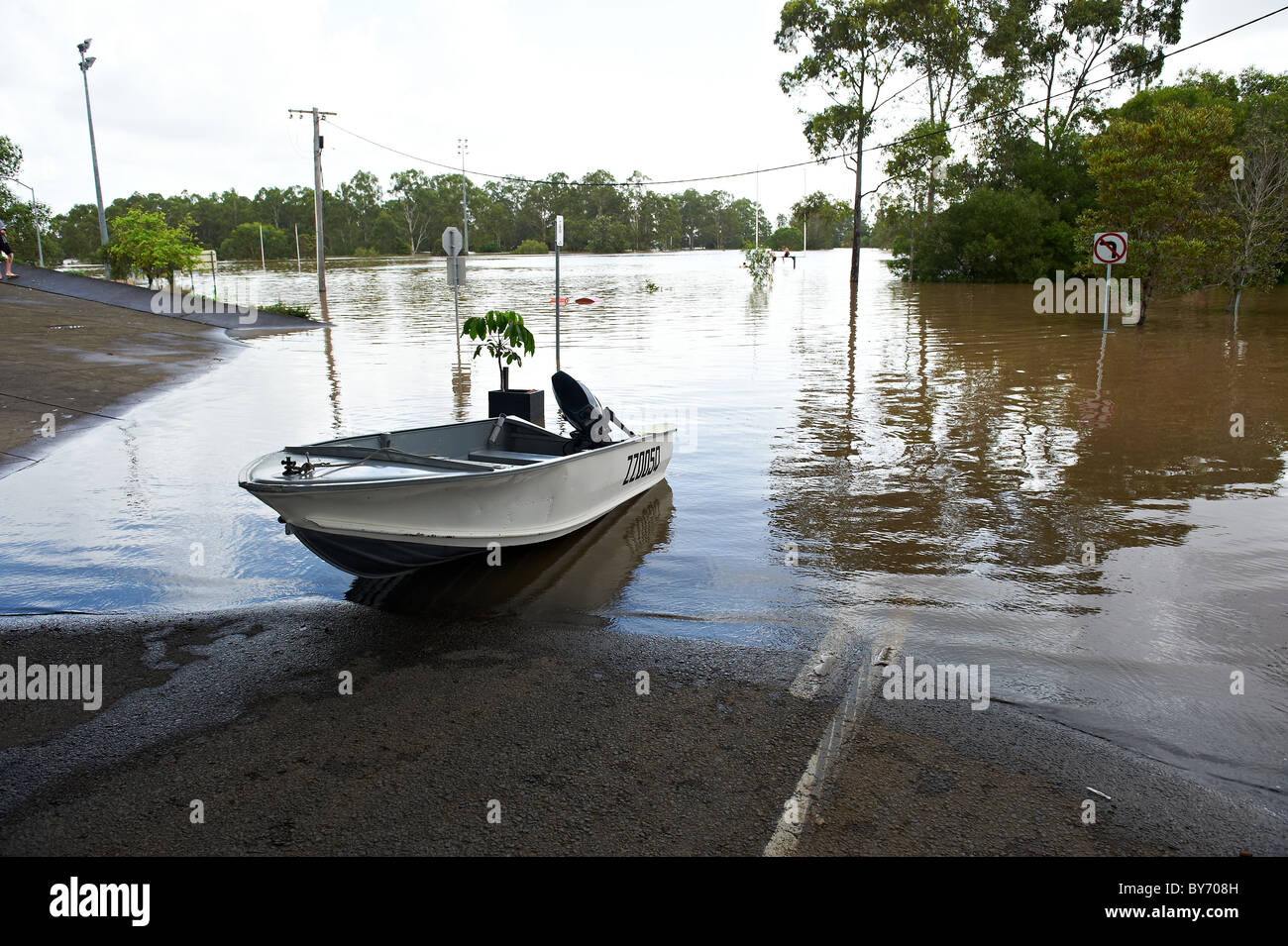 Brisbane floods 2011 at Rocklea Stock Photo