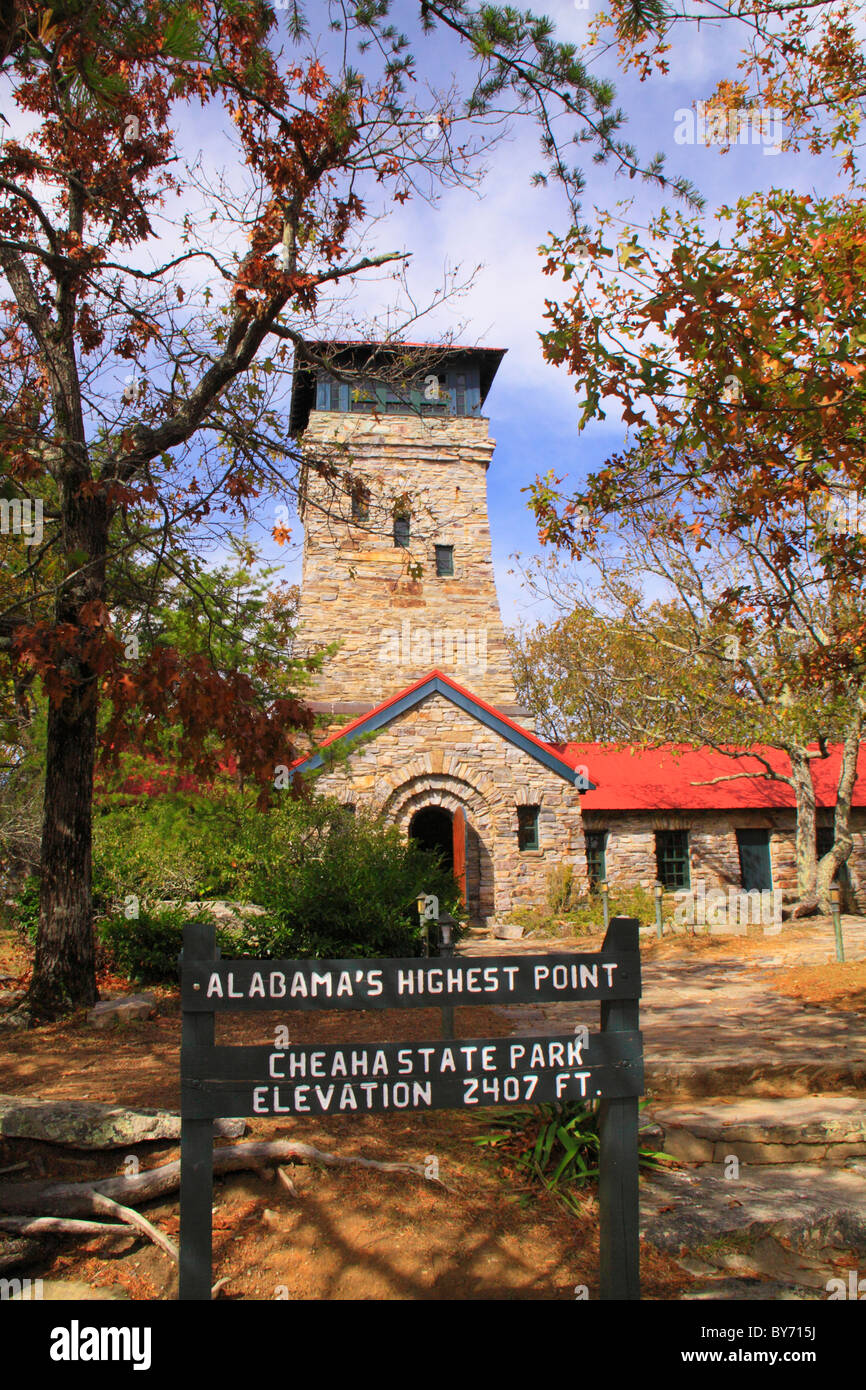 Bunker Observation Tower, Cheaha State Park, Delta, Alabama, USA Stock