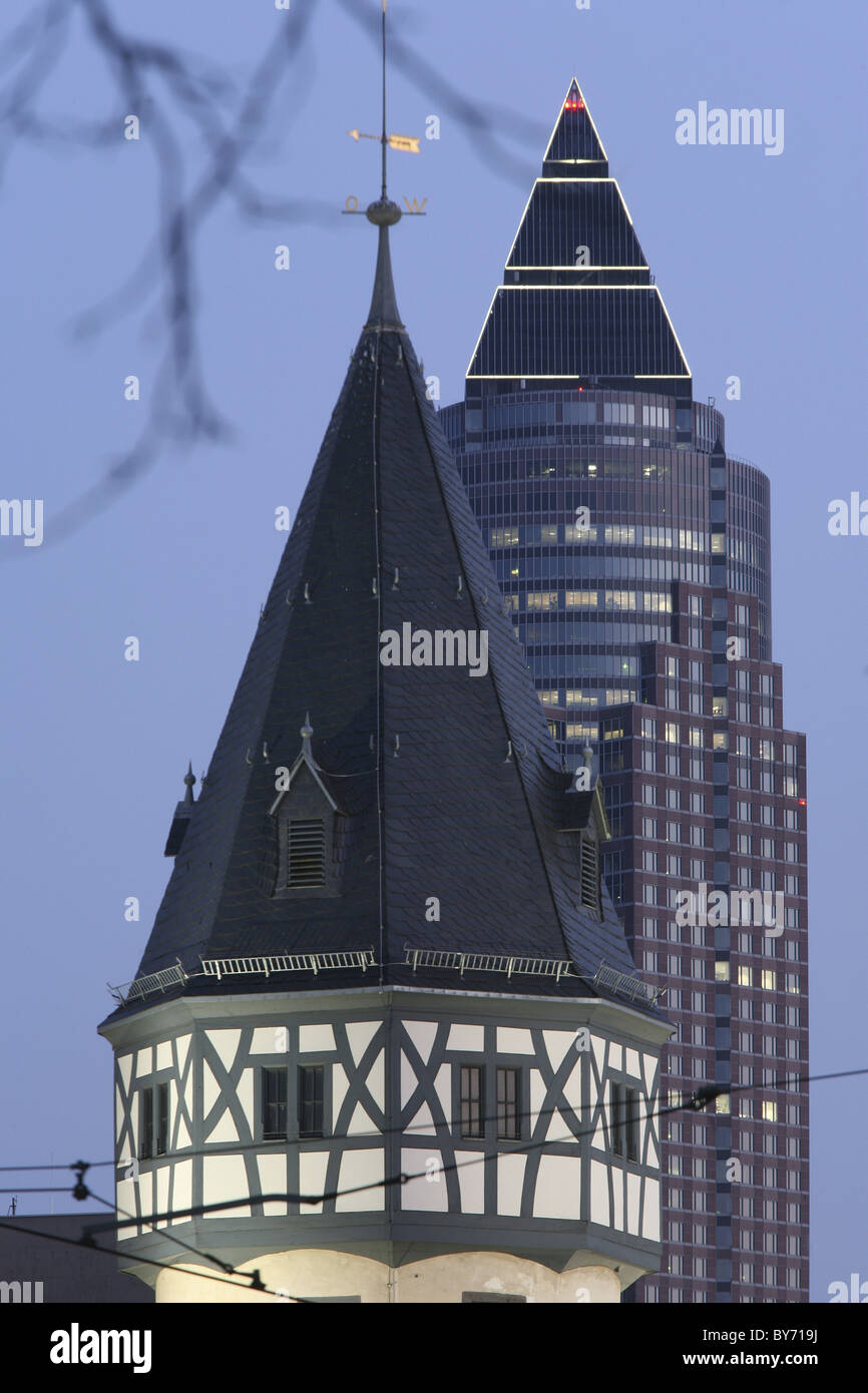 Bockenheimer Warte and Messeturm, Frankfurt am Main, Hesse, Germany Stock Photo Alamy