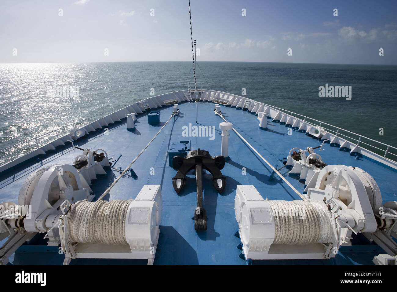 Bow of cruiseship MS Delphin (Hansa Kreuzfahrten), Caribbean Sea Stock Photo