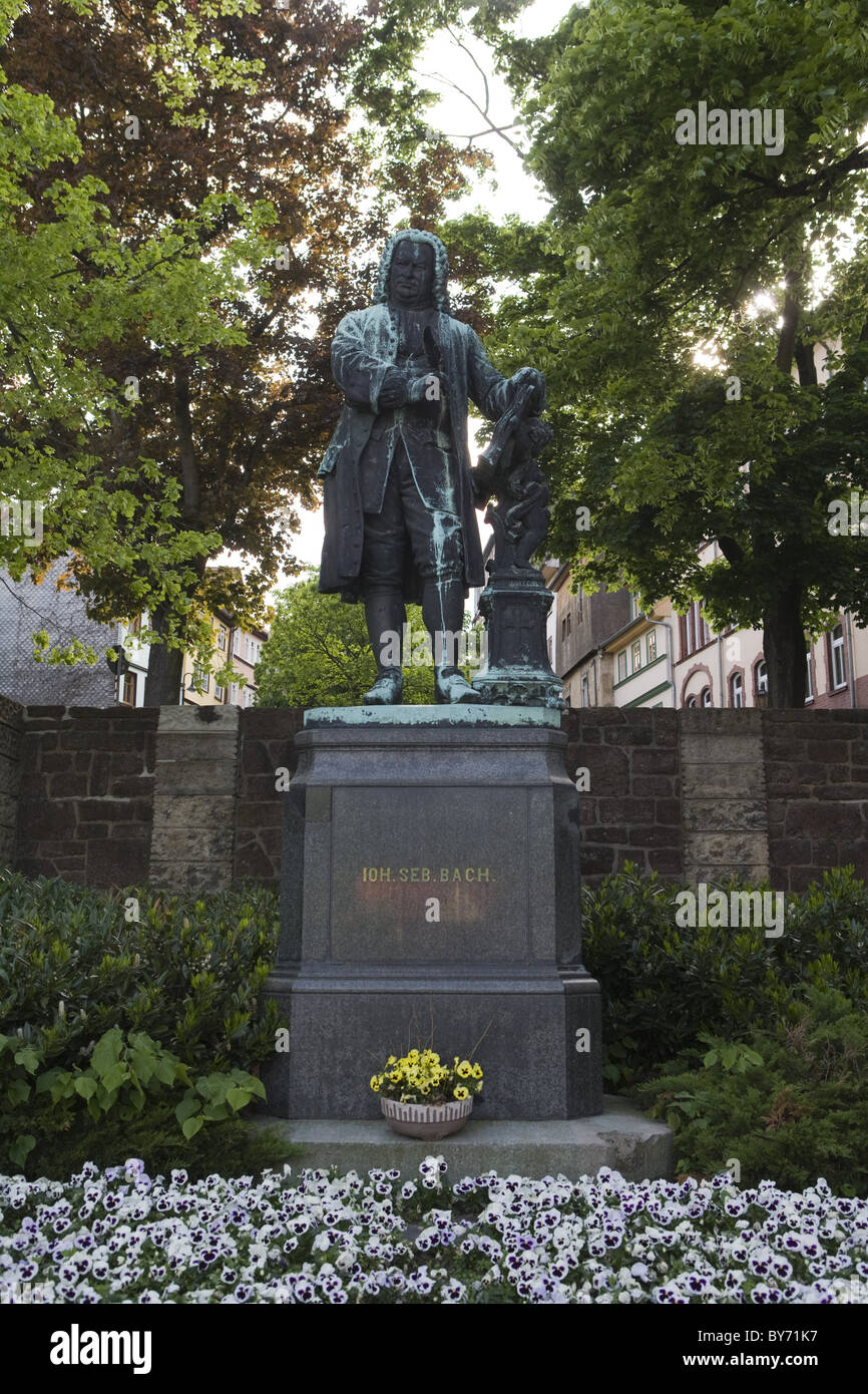 Statue of Johann Sebastian Bach outside Bachhaus Museum, birthplace of Johann Sebastian Bach, Eisenach, Thuringia, Germany, Euro Stock Photo