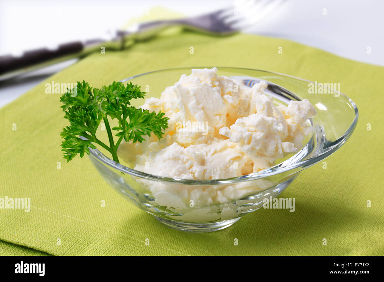 Bowl of cottage cheese Stock Photo Alamy