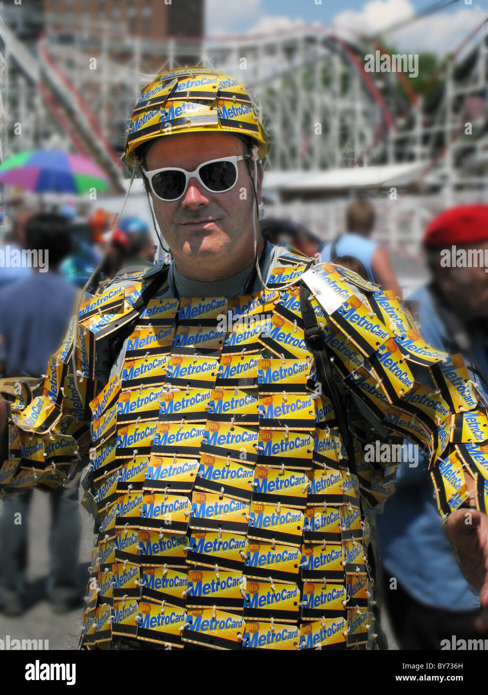 Mermaid parade Brooklyn NY art man costume Stock Photo - Alamy