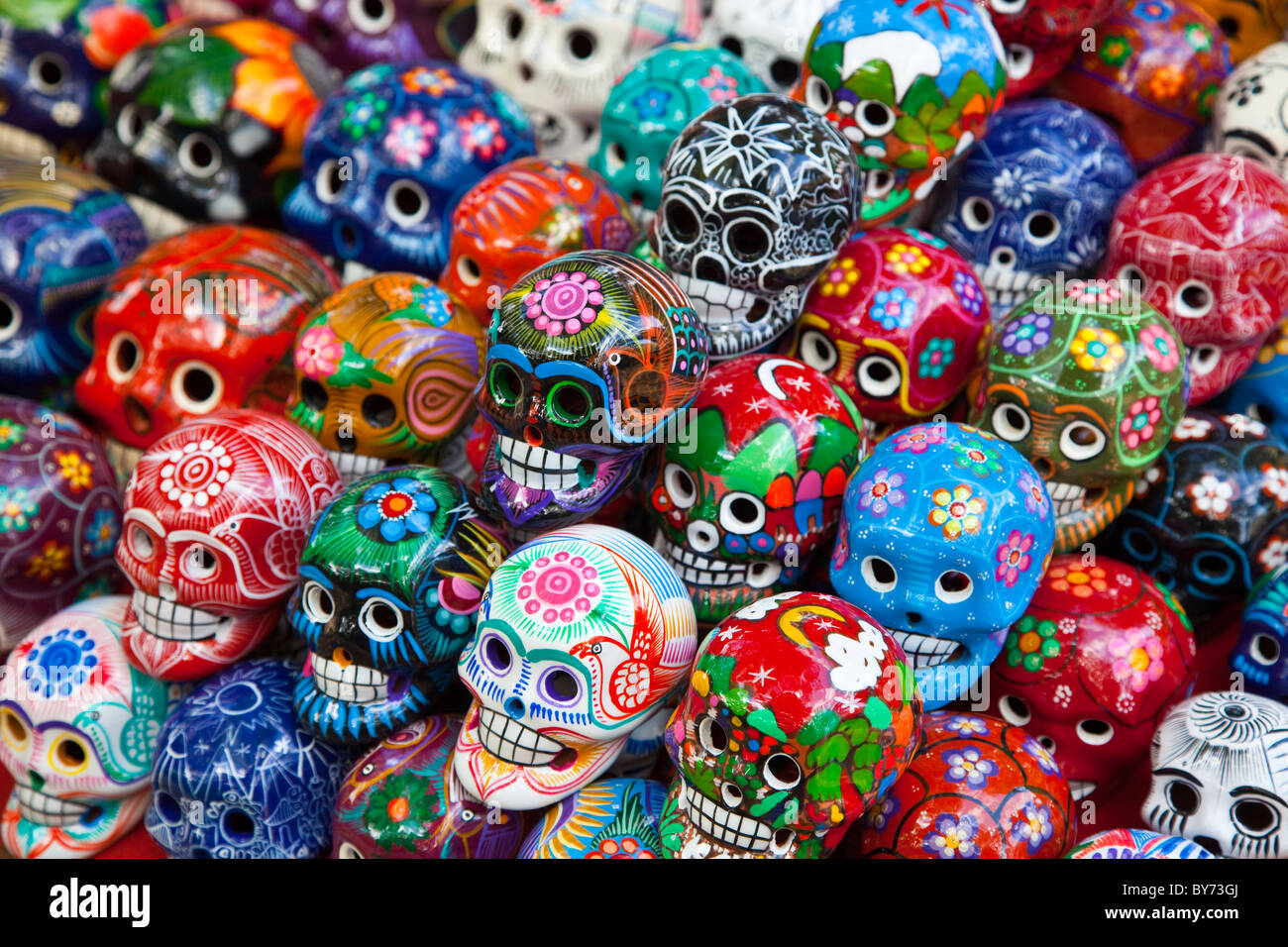 Ceramic souvenirs at Chichen Itza, Mexico Stock Photo