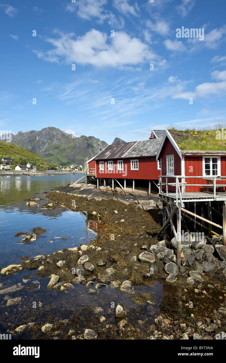 Traditional Rorbu Traditional Rorbu fisherman`s hut, Reine village, Moskenesoya, Lofoten ...
